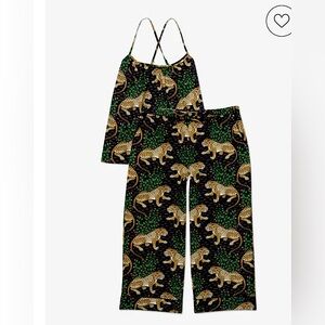 PRINTFRESH Cami Cropped Pants Set in Bagheera - INK - Size Medium